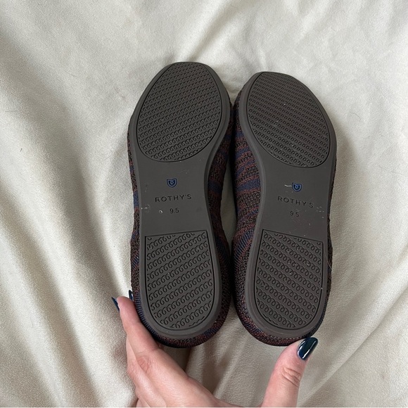 Rothy's Limited Edition Sapphire Zebra Square Toe Flat, Brown Dark Blue Size 9.5 - Picture 4 of 4